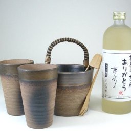 父の日 おとうさんありがとう 豪華酒器セットＺ3陶芸作家 安藤嘉規作（樫樽貯蔵 本格麦焼酎25度 720ml）