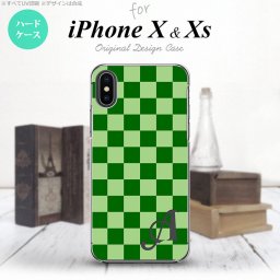 【iPhoneX】【スマホケース/スマホカバー】【アイフォンX】iPhoneX スマホケース ケース アイフォンX イニシャル スクエア 緑 nk-ipx-771ini【メール便送料無料】