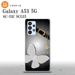 SC-53C SCG015 Galaxy A53 5G スマホケース 背面ケースソフトケース バタフライ 蝶 F 黒 メンズ レディース nk-a53-tp324