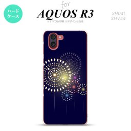SH-04L SHV44 R3 AQUOS R3 スマホケース カバー 花火 大玉 紺 nk-r3-217