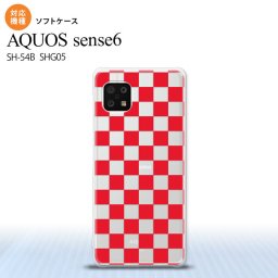 SH-54B SHG05 AQUOS sense6 スマホケース ソフトケース スクエア 赤 メンズ レディース nk-sens6-tp033