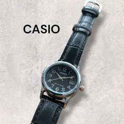 カシオ CASIO 腕時計 レディース 収納ケース付き チープカシオ チプカシ シンプル 軽い レザー 革ベルト ブラック 日付 プレゼント ギフト 時計 女性用 誕生日 記念日 日本未発売 海外モデル 成人 卒業 入学
