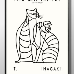 稲垣知雄 猫 ネコ A3 サイズ ポスター アート おしゃれ 絵画 インテリア 北欧 イラスト マット紙 艶消し アートパネル 額 フレーム デザイン 壁掛け ギフト 新築祝い ディスプレイ 引越し祝い　新生活　空間デザイン 