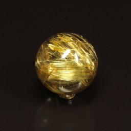 【高級ルチル】 高級感あふれる天然石［極太金針の存在感］18mm 一点物 1粒売り ゴールドタイチンルチル パワー充填の赤座布団  ブレスレット 特別な 京海堂 SgT6 還暦祝い 長寿祝い パワーストーン