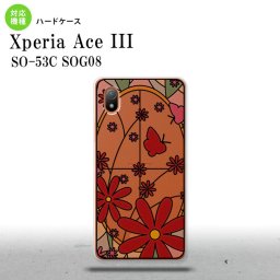 SO-53C SOG08 ワイモバイル Xperia Ace III 背面ケース カバー ステンドグラス風 おしゃれ ガーベラ レッド ステンドグラス風 かわいい おしゃれ  nk-so53c-sg03