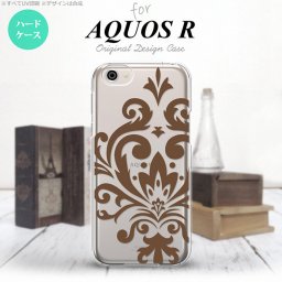 【SH03J】【スマホケース/スマホカバー】【アクオス R】SH03J スマホケース AQUOS R SH-03J カバー アクオス R ダマスク柄大B 茶 nk-sh03j-1036【メール便送料無料】