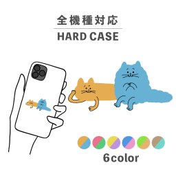 スマホケース おしゃれ 韓国 可愛い iPhone15 iPhone14 なんでも対応 iPhoneSE Google Pixel エクスペリア ギャラクシー 背面型 おもしろい ねこ 猫 2匹 動物 ゆるい かわいい 手書き ポップ 抽象 ホワイト くすみカラー
