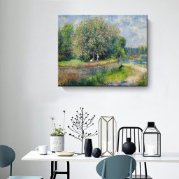 ルノワール 花咲くマロニエ chestnut tree in bloom 絵画 風景画 ファブリックパネル インテリア 絵 アートフレーム プリキャンバス複製画 人気40×50cm 壁掛け おしゃれ 玄関 リビング アートパネル 店舗 プレゼント 送料無料
