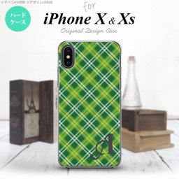 【iPhoneX】【スマホケース/スマホカバー】【アイフォンX】iPhoneX スマホケース ケース アイフォンX イニシャル チェックA 緑 nk-ipx-435ini【メール便送料無料】