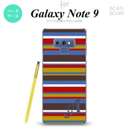 Galaxy Note 9 ギャラクシー ノート9 SC-01L SCV40 スマホケース カバー ハードケース ボーダー ブルーブラウン イニシャル 対応 nk-note9-703i[スマホ,スマホケース,スマホカバー,ケース,カバー,ジャケット]