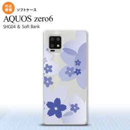 SHG04 SHG04 ZERO6 AQUOS zero6 スマホケース ソフトケース 花柄 サクラ B 青 メンズ レディース nk-zero6-tp059