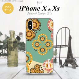 【iPhoneX】【スマホケース/スマホカバー】【アイフォンX】iPhoneX スマホケース ケース アイフォンX イニシャル エスニック花柄 緑×ベージュ nk-ipx-tp1581ini【メール便送料無料】