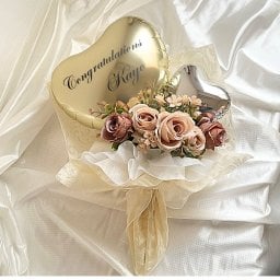バルーンブーケ ブラウンローズバルーンブーケ 名入れ無料 誕生日 記念日 サプライズ バルーンギフト 花束 記念日 プレゼント