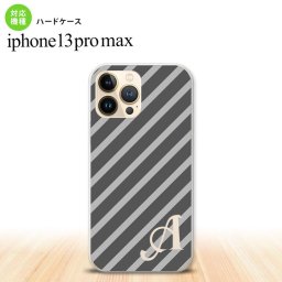 iPhone13ProMax iPhone13 Pro Max ケース ハードケース ストライプ グレー +アルファベット iPhone13 プロ マックス 6.7インチ おしゃれ かわいい メンズ レディース キッズ デザインたくさん nk-i13pm-711i