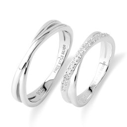 【レーザー刻印対応】 FREE STYLE ペアリング クロッシングリング シルバー ペアアクセサリー ペア リング・指輪 名入れ 記念日 プレゼント ギフト シンプル フリースタイル FSR939M-939L 【送料無料】