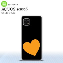 SH-54B SHG05 AQUOS sense6 スマホケース ハードケース トランプ ハート 黒 オレンジ メンズ レディース nk-sens6-546