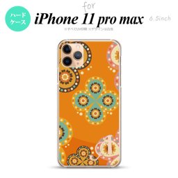 iPhone11ProMax iPhone11pro max スマホケース ハードケース エスニック 花柄 オレンジ +アルファベット メンズ レディース nk-i11pm-1585i