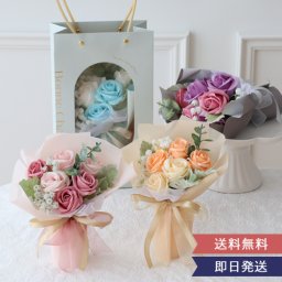 フレームバッグ ペールカラー　ソープフラワーブーケ
