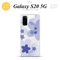 SC-51A SCG01 Galaxy S20 スマホケース ソフトケース 花柄 サクラ A 青 メンズ レディース nk-s20-tp054