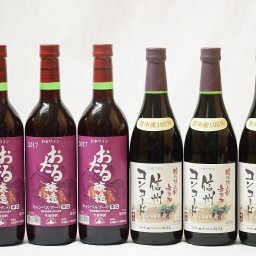 国産100％北海道おたる＆長野県信州産ワイン6本セット(信州コンコード中口赤ワイン3本 キャンベルアーリ辛口赤ワイン3本)720ml×6本