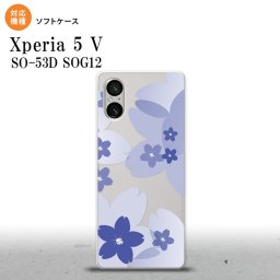 Xperia 5V Xperia 5V スマホケース 背面ケースソフトケース 花柄 サクラ B 青 2023年 10月発売 nk-xp55-tp059