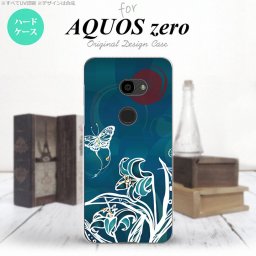 AQUOS zero アクオス ゼロ 801SH スマホケース カバー ハードケース 蝶と花 青緑 nk-801sh-1544[スマホ,スマホケース,スマホカバー,ケース,カバー,ジャケット]