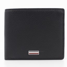 トミーヒルフィーガ　TOMMY HILFIGER　二つ折り財布　AM0AM14496 BDS　ブラック　TH CENTRAL CC AND COIN　　ティーエイチ セントラル クレジットカード アンド コインポケット　ヨーロッパライン