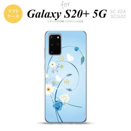 SC-52A SCG02 Galaxy S20+ 5G スマホケース ソフトケース 花柄 ミックス A 青 メンズ レディース nk-s20p-tp272