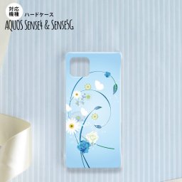 Aquos sense4 SH-41A ケース ハードケース スマホケース 花柄 ミックス A 青 nk-sens4-272