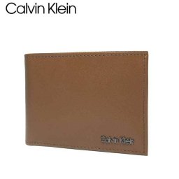 カルバン クライン アウトレット Calvin Klein 財布 4600-9346-208 型押しレザー 取り外し可能カードケース付き 二つ折り財布(小銭入れなし) ブラウン系【メンズ】