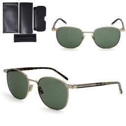 サンローラン サングラス SAINT LAURENT SL747-008 サングラス ゴールド グリーン ノーズパット メンズ レディース ユニセックス
