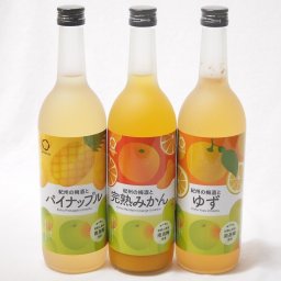 果物梅酒セット パイナップル×ゆず×みかん　中野BC(和歌山県)720ml×3本