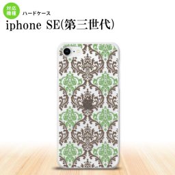 iPhoneSE 3 iPhoneSE 3 スマホケース ハードケース ダマスク A クリア 茶 緑 メンズ レディース nk-ise3-459