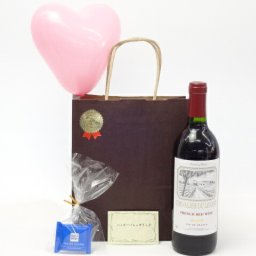 父の日フランス赤ワインセット(シュヴァリエ・デュ・ルヴァン 赤ワイン（フランス）７５０ｍｌ)メッセージカード ハート風船 ミニチョコ付き