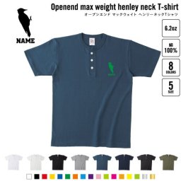 キツツキ 名入れヘンリーネックTシャツ ヘンリーネック 名入れTシャツ 首元ネコ目ボタン ボタンTシャツ 首元アクセント メンズ レディース