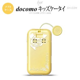 SH-03M キッズケータイSH-03M スマホケース ソフトケース バラ A クリア 白 メンズ レディース nk-sh03m-tp1066