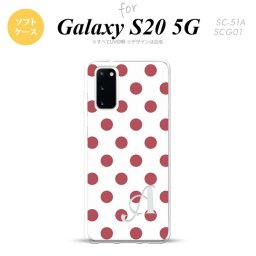 SC-51A SCG01 Galaxy S20 スマホケース ソフトケース ドット 水玉 B 白 スモーク ピンク +アルファベット メンズ レディース nk-s20-tp109i