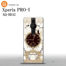 Xperia PRO I Xperia PRO-I スマホケース 背面ケースソフトケース 時計 妖精 黒 茶 背面カバー android nk-xproi-tp1253