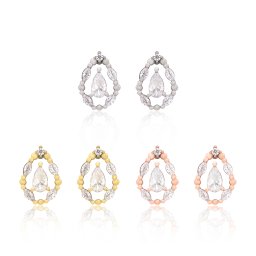 ピアス プチ キュービックジルコニア シャンデリアポイントピアス 韓国アクセサリー