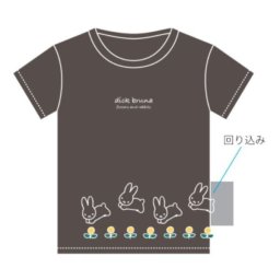 ミッフィー miffyTシャツ 花とうさぎ チャコール