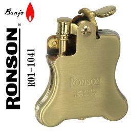  【送料無料】 ロンソン ライター バンジョー RONSON Banjo オイルライター R01-1041 ブラスサテン  ギフト  誕生日 [R01-1041]