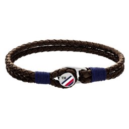 プレゼント ギフト ブレスレット メンズ 父の日 アクセサリー カジュアル 編み込み レザー 重ね付け シルバー ブラウン 茶色 トミーヒルフィガー 成人 卒業 入学