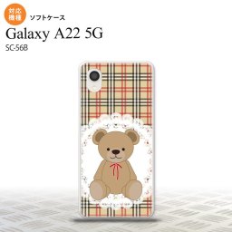 SC-56B Galaxy A22 スマホケース ソフトケース くま チェック レース 茶 赤 メンズ レディース nk-a22-tp754