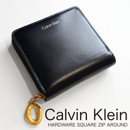 カルバンクライン 財布 レディース 二つ折り財布 Calvin Klein CK 本革 レザー RFID スキミング防止 小銭入れあり ラウンドファスナー ブラック ゴールド コンパクト財布 ミニ財布 ブランド プレゼント 成人 卒業 入学