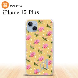 iPhone15 plus iPhone15 plus スマホケース 背面ケースソフトケース 花柄 バラ ドット オレンジ +アルファベット 2023年 9月発売 nk-i15pl-tp243i