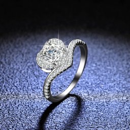リング レディース モアサナイト ホワイト シルバー925 シルバー 7号 9号 11号 14号 16号 18号 フリーサイズ 1ct km056