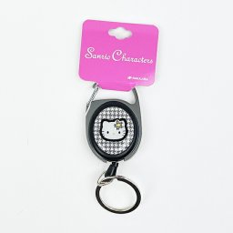 サンリオ ハローキティ メタルリール カオハナ ブラック キーホルダー Sanrio
