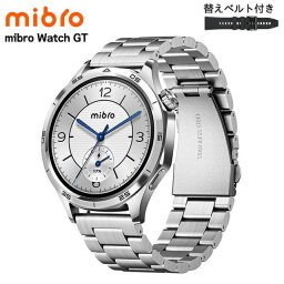 ミブロ Watch GT シルバー 充電式クォーツ スマートウォッチ ブランド メンズ Bluetooth 替えベルト mibro SP380017-C24 デジタル シルバー
