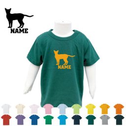 アビシニアン  名入れTシャツ/ベビー服、キッズ服、お名前、子供服、キッズウェア、こども服、入園、入学、新学期、幼稚園、保育園、小学校、、夏服【ネコポス発送可】【cf_bst】猫　ネコ　ねこ　キャット　ペット