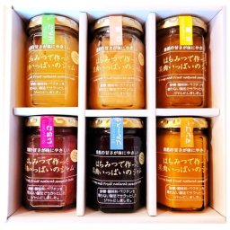 【送料無料】6本セット ハチミツと果実で作った ジャム 1瓶 150ｇ ノンシュガー 無添加 食品 イチゴ ブルーベリー ミカン モモ マンゴー リンゴ 入学 卒業 退職 御祝 敬老の日 ジャム